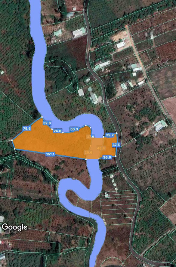 BÁN ĐẤT CẦU 1- HÒA HỘI, XUYÊN MỘC CÓ SUỐI BAO QUANH